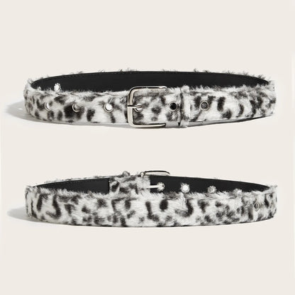 Cinturones góticos Y2K para mujer, pretina de piel de Animal vívida Artificial a la moda, accesorios Punk de Hip hop, pretina vaquera rosa para invierno.
