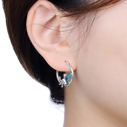 Pendientes de aro de bambú para mujer, de Plata de Ley 925 originales, con bonito Panda, joyería fina, regalos de fiesta de cumpleaños