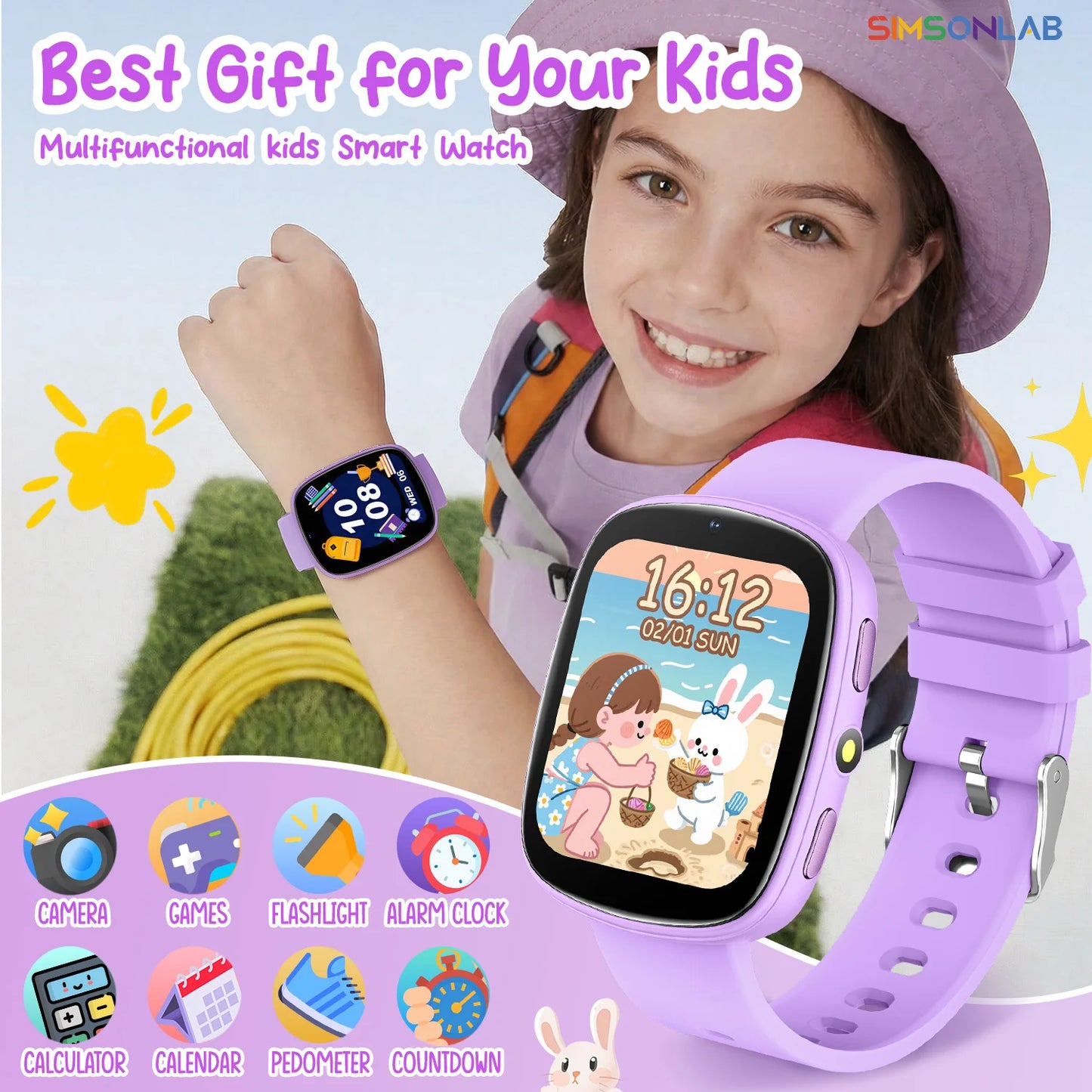 2026 Games for Kids Smartwatch 1.83'' HD Screen Camera 22 Interesting Games Sleep Monitor Alarm Clock Calculator Kids Watch Gifts