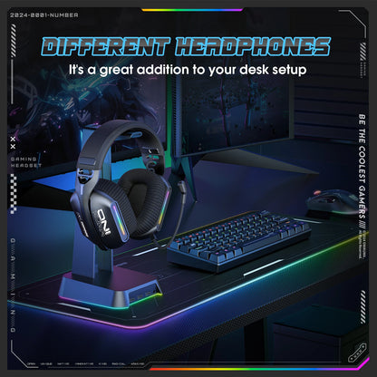 Onikuma Gt808 Tres modos con micrófono E-Sports Auriculares inalámbricos para juegos Iluminación Rgb Compatible con Bluetooth 5.3 / 2.4g / Aux 3,5 mm