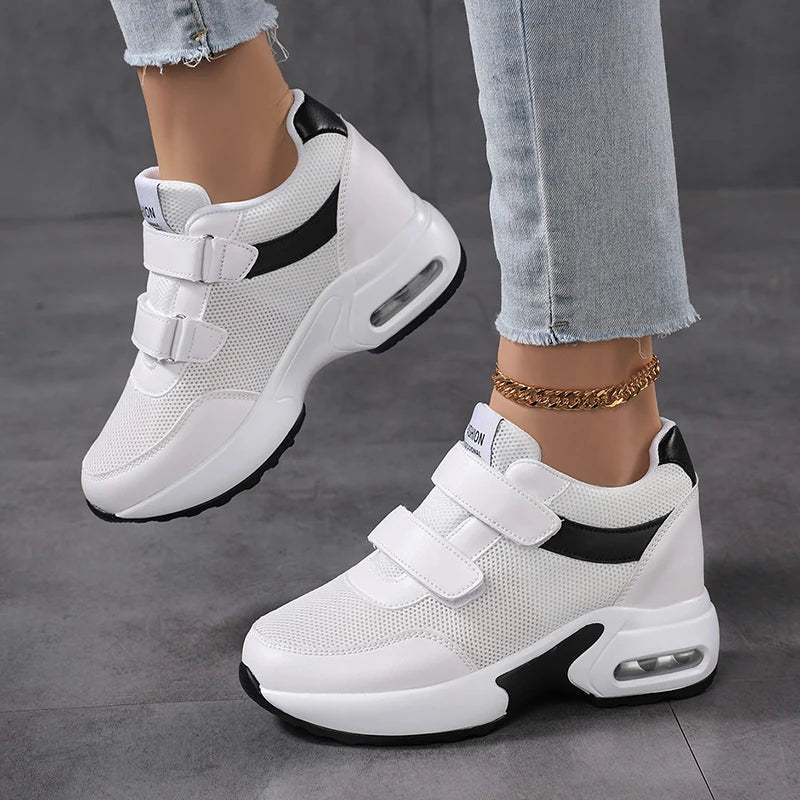 Zapatos de plataforma a la moda para mujer, zapatos informales invisibles con aumento de altura, zapatos transpirables con cojín de aire para caminar y viajar