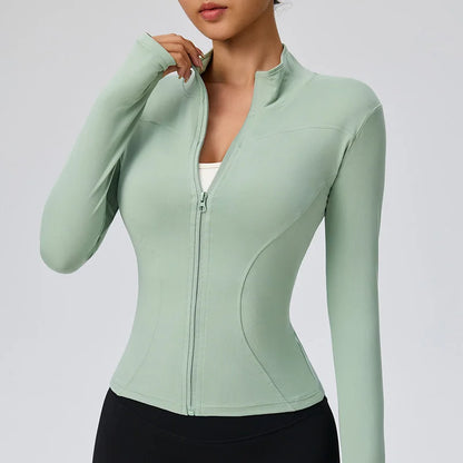 Chaqueta deportiva de secado rápido para Pilates de otoño para mujer: ideal para entrenamientos de gimnasio y correr al aire libre