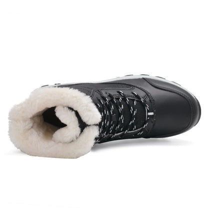 Botas de mujer, botas de tacón impermeables para invierno, botines de plataforma Tren, zapatos de nieve para mantener el calor, botas cortas de felpa para exteriores
