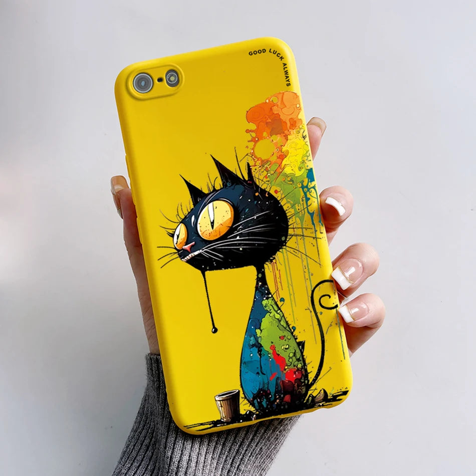 Para iPhone 5 5S Funda lindo oso dibujos animados Rana pintado Funda suave para iPhone SE 2016 2020 2022 SE2 Funda de teléfono de silicona Coque Funda