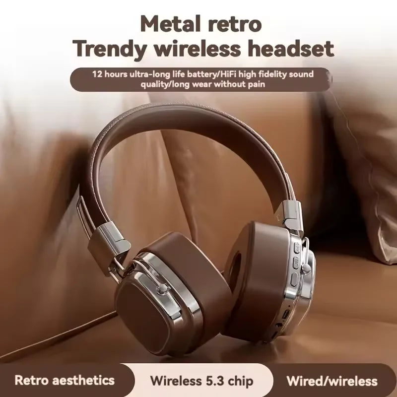 Nuevo 5,3 auriculares inalámbricos Bluetooth plegables auriculares Gamer elección Retro sobre la oreja auriculares DJ sonido estéreo Bluetooth