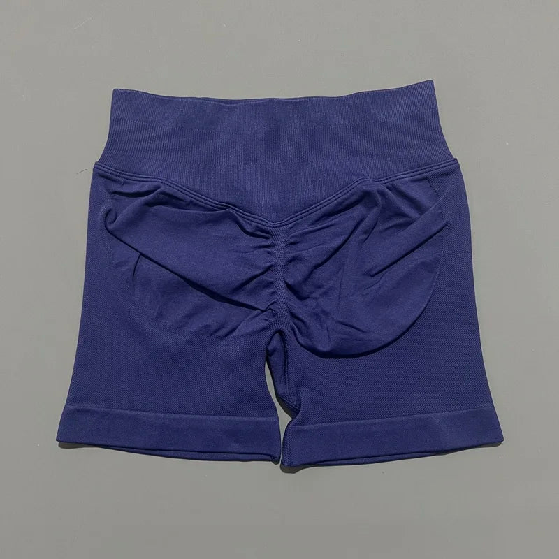 Shorts Deportivos HISTELLO Impacts de 4.5" para Mujer, Shorts de Ciclismo de Cintura Baja, Shorts de Gimnasio, Leggings de Yoga sin Costuras con Efecto Push-Up