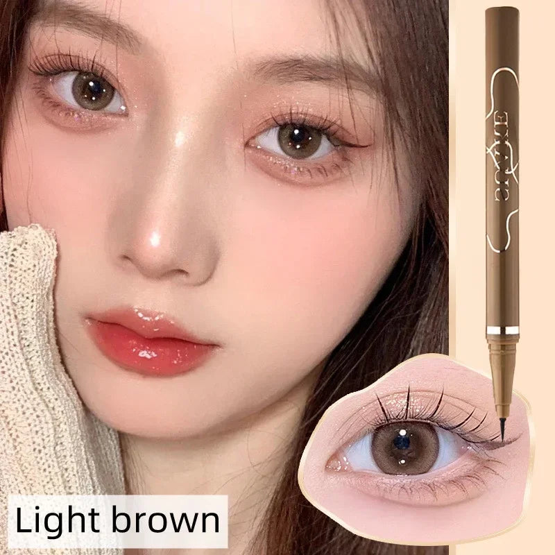 Regalos navideños para niñas, lápiz delineador de ojos suave y muy fino, lápiz delineador de ojos resistente al agua de secado rápido de larga duración, adecuado para principiantes