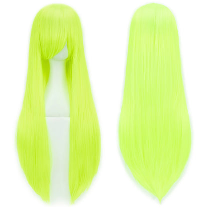 Soowee, pelo sintético de 80cm de largo, pelucas de Cosplay blancas y moradas, peluca recta de pelo negro para fiesta, peluca para mujer.