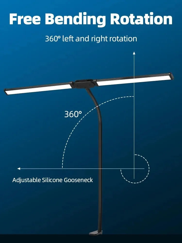 Lámpara de escritorio con Clip Led de un solo cabezal, lámparas de mesa de ordenador regulables, Monitor, luz de arquitecto, lámpara de mesa para luces de lectura de oficina