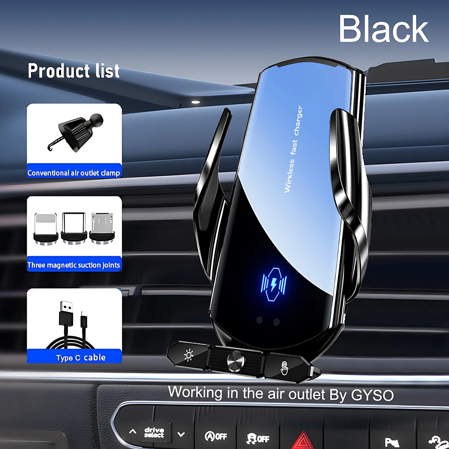 Soporte de teléfono para coche, cargador inalámbrico para iPhone 10, 12, 13, 14, 15 Pro Max, ventosa para parabrisas, salpicadero, ventilación de aire, estación de carga rápida