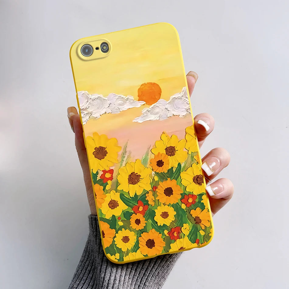 Para iPhone 5 5S Funda lindo oso dibujos animados Rana pintado Funda suave para iPhone SE 2016 2020 2022 SE2 Funda de teléfono de silicona Coque Funda