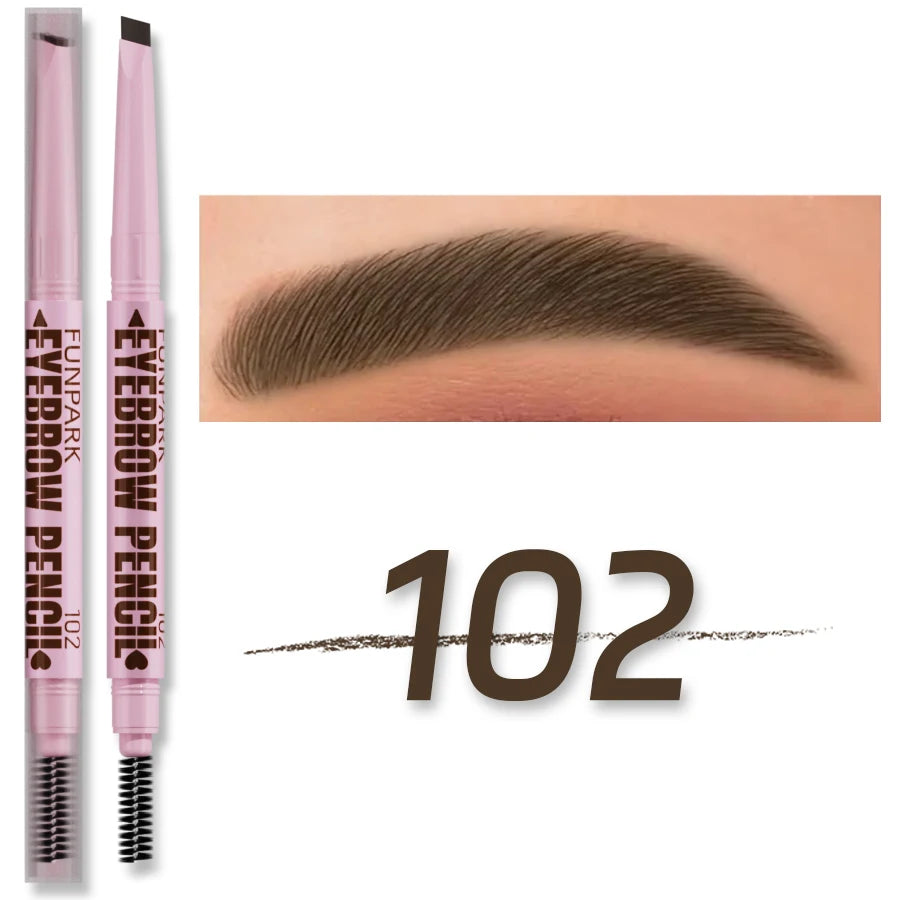 Lápiz de cejas 2 en 1, cosméticos profesionales, maquillaje para mujeres, 5 colores, pincel de tatuaje de cejas resistente al agua, lápiz de cejas de larga duración