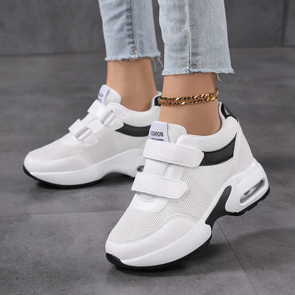 Zapatos de plataforma a la moda para mujer, zapatos informales invisibles con aumento de altura, zapatos transpirables con cojín de aire para caminar y viajar