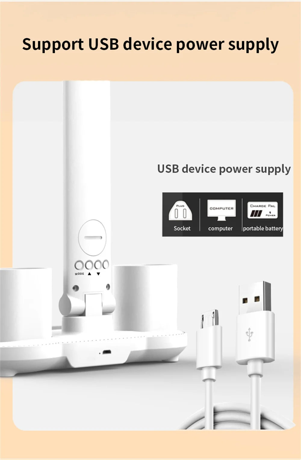 Lámpara de escritorio LED, lámpara de mesa plegable táctil regulable por USB con calendario, reloj de temperatura, luz nocturna para estudio, lámpara de lectura