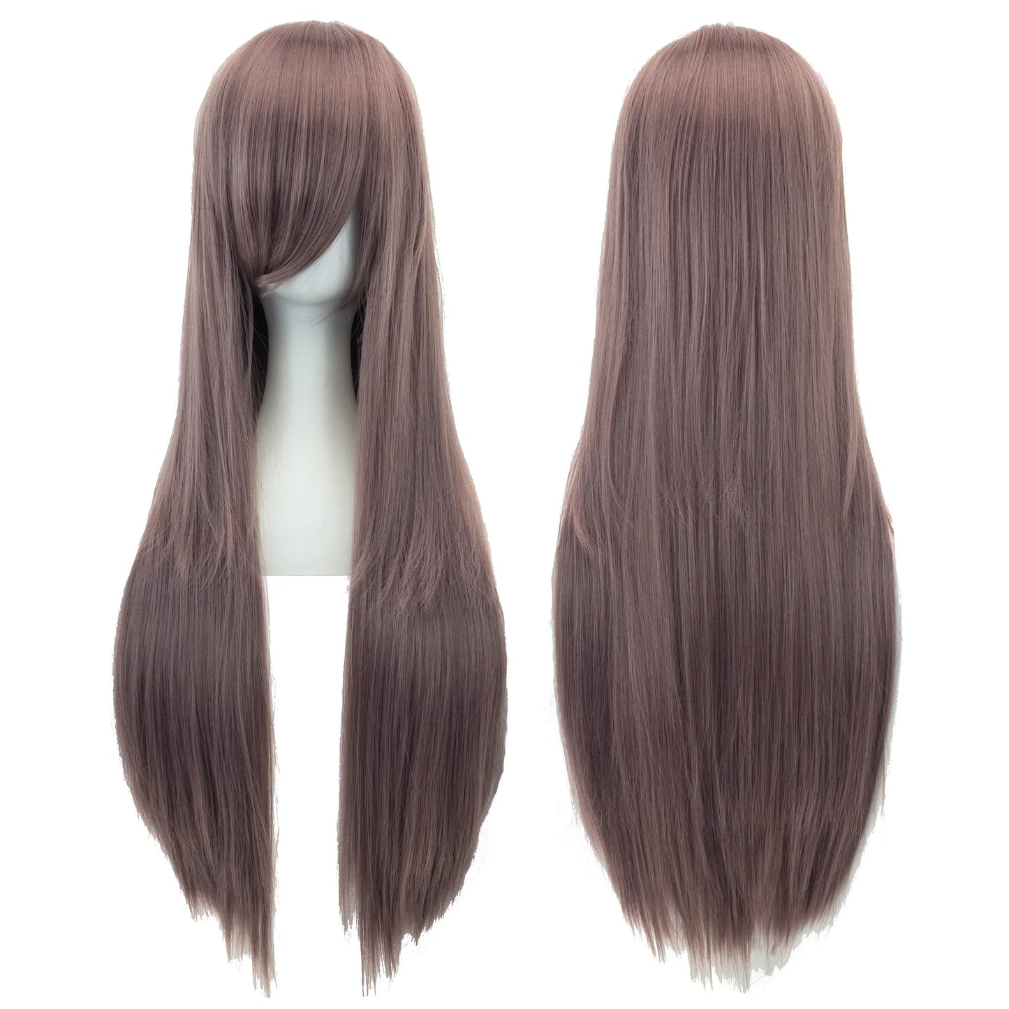 Soowee, pelo sintético de 80cm de largo, pelucas de Cosplay blancas y moradas, peluca recta de pelo negro para fiesta, peluca para mujer.