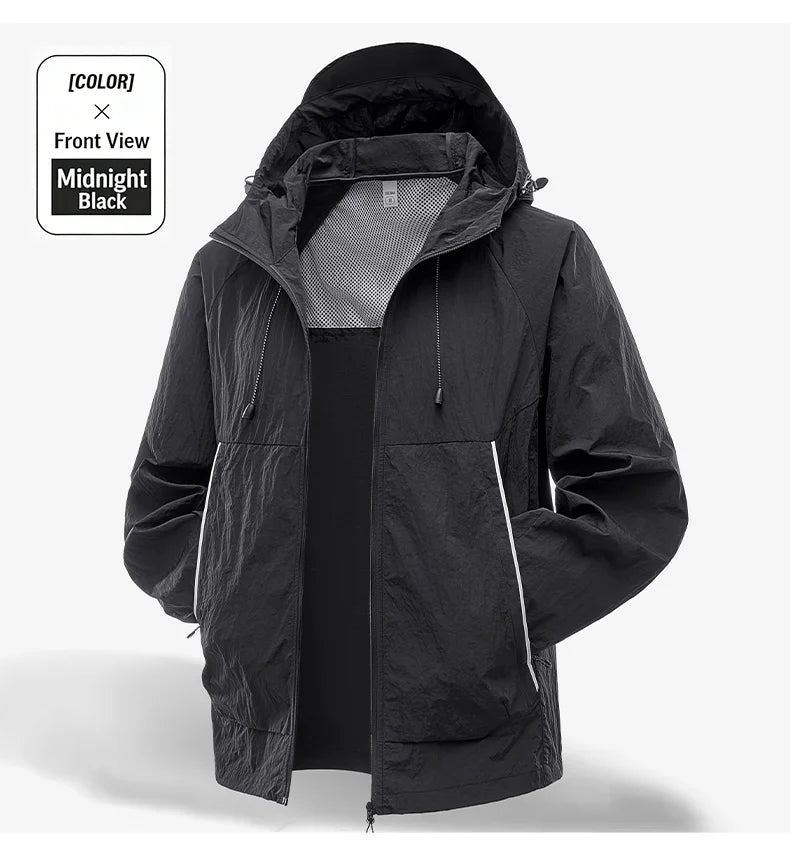 EUMERGX-Chaqueta impermeable para hombre y mujer, cortavientos con protección solar para pesca, escalada, senderismo, abrigo ligero para lluvia, unisex, para verano