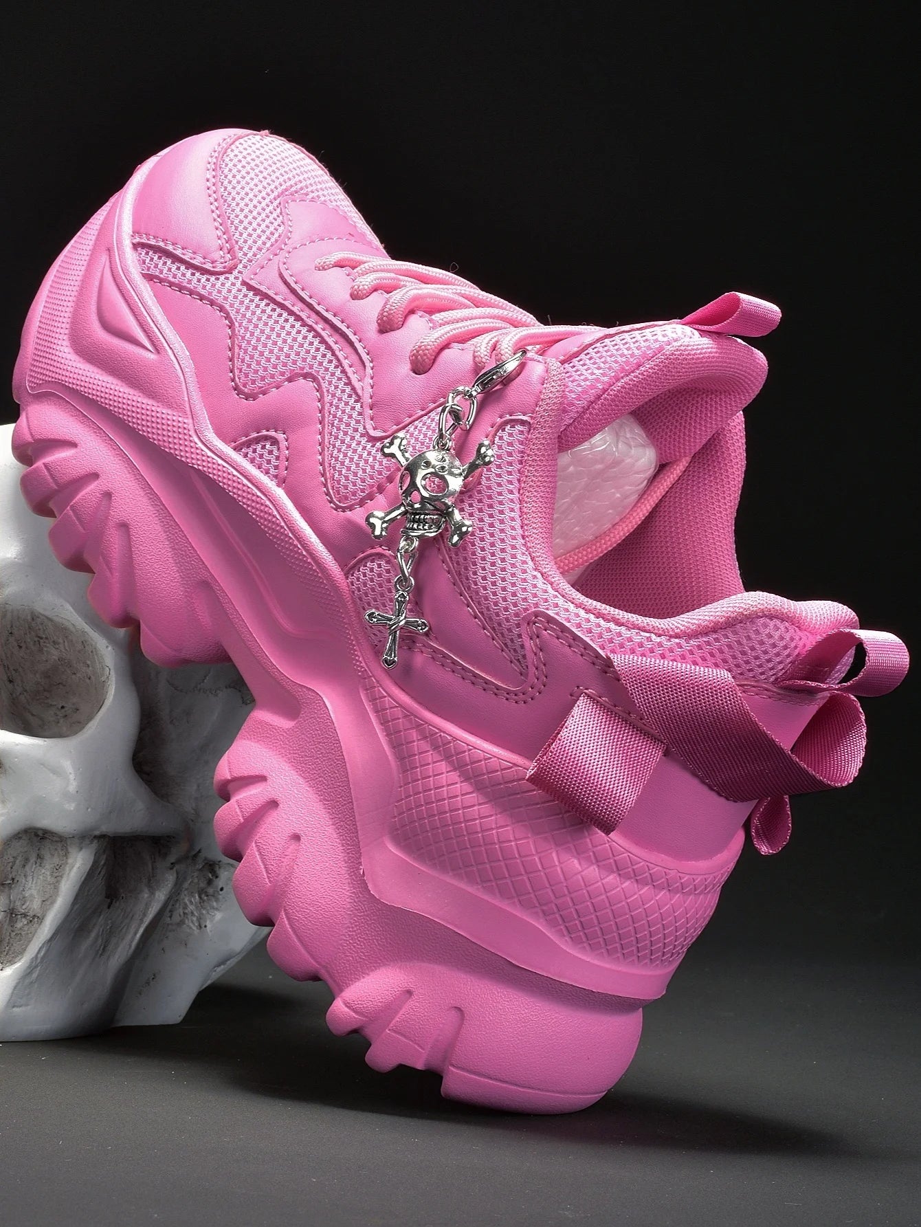 Zapatos vulcanizados informales para mujer, zapatillas ligeras con plataforma negra y tacones altos, estilo punk de Halloween para mujer