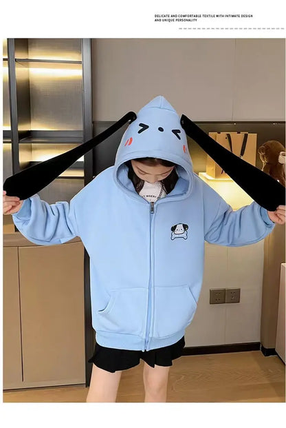 Korean-style long-eared Pacha dog hoodie, loose, trendy, and versatile, for toddlers