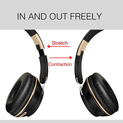 Bluetooth 2026 Wireless Headphones, On-Ear Stereo Headset with SD Card Support and Microphone for iPhone, Samsung, and Tablets