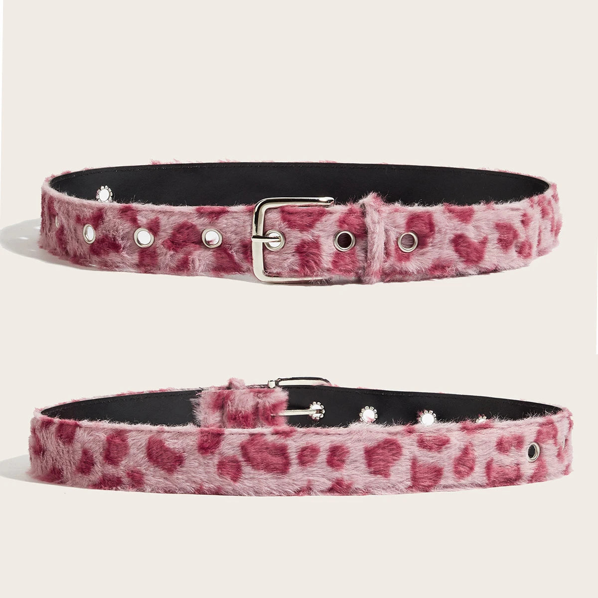 Cinturones góticos Y2K para mujer, pretina de piel de Animal vívida Artificial a la moda, accesorios Punk de Hip hop, pretina vaquera rosa para invierno.