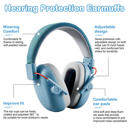 Orejeras protectoras para los oídos para niños, protección auditiva de 27dB, auriculares insonorizados, reducción de seguridad, cancelación de ruido