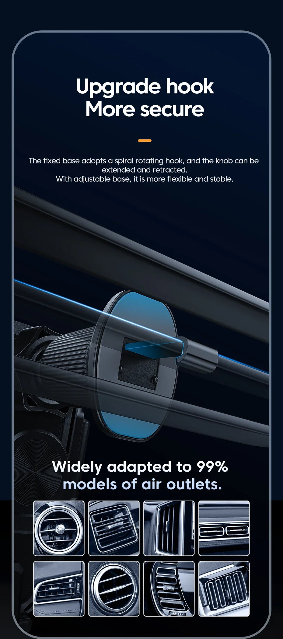 UYUXIO-Adaptador de cargador de coche inalámbrico con sujeción automática, soporte de teléfono para coche con ventilación de aire de carga súper rápida para iPhone 16 15 Pro Max Samsung