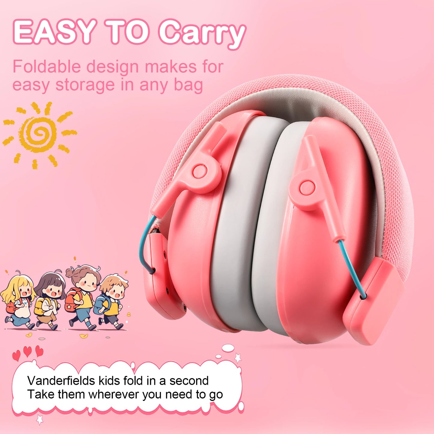 Orejeras protectoras para los oídos para niños, protección auditiva de 27dB, auriculares insonorizados, reducción de seguridad, cancelación de ruido