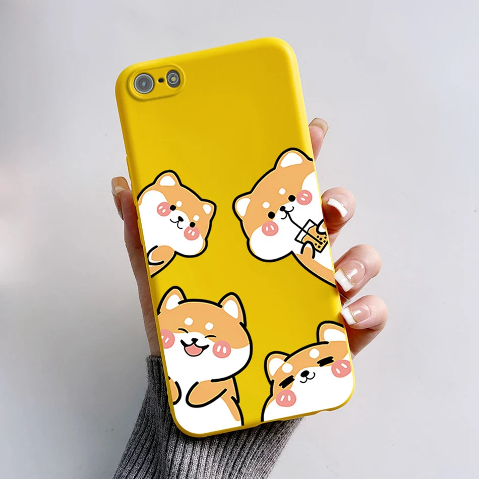Para iPhone 5 5S Funda lindo oso dibujos animados Rana pintado Funda suave para iPhone SE 2016 2020 2022 SE2 Funda de teléfono de silicona Coque Funda