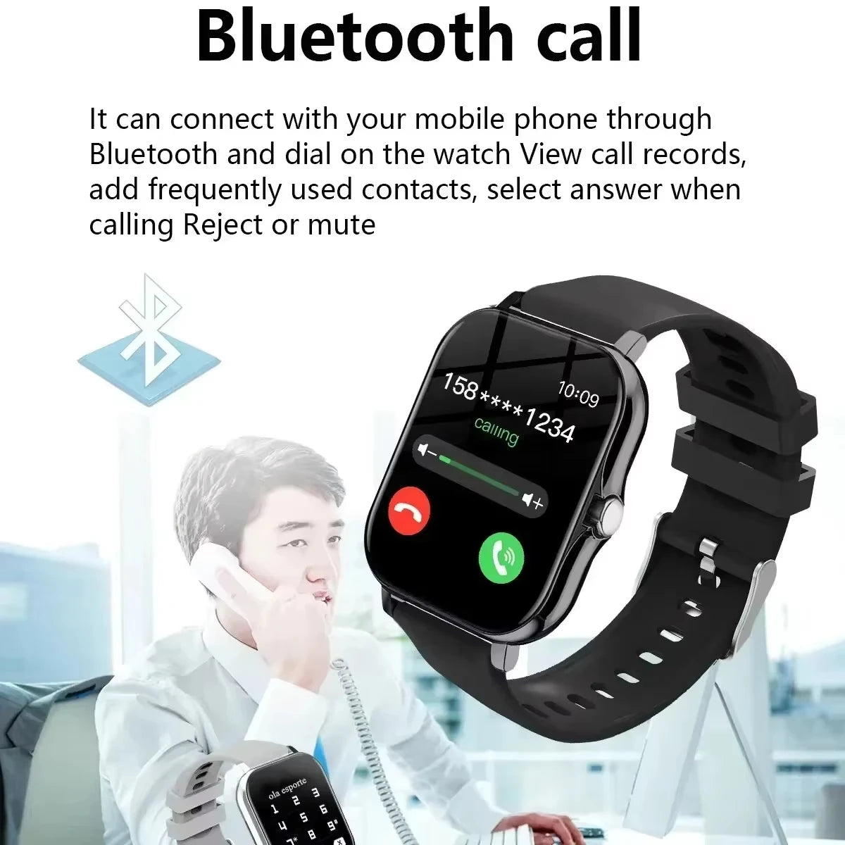 Reloj Inteligente VIVO para Android y iPhone, Pantalla HD de 2.01 Pulgadas, Responde y Realiza Llamadas, Vista Previa de Mensajes, Modos Deportivos, Esfera Personalizable, Pronóstico del Tiempo