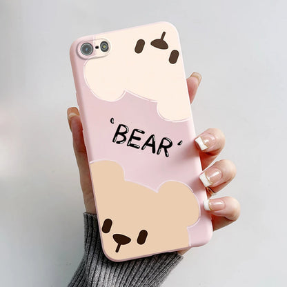 Para iPhone 5 5S Funda lindo oso dibujos animados Rana pintado Funda suave para iPhone SE 2016 2020 2022 SE2 Funda de teléfono de silicona Coque Funda
