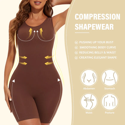 POKARLA Bodysuits sexys de cobertura total, faja moldeadora de muslos, mono moldeador de hombros anchos, faja sin costuras, adelgazante.