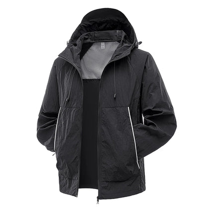 EUMERGX-Chaqueta impermeable para hombre y mujer, cortavientos con protección solar para pesca, escalada, senderismo, abrigo ligero para lluvia, unisex, para verano