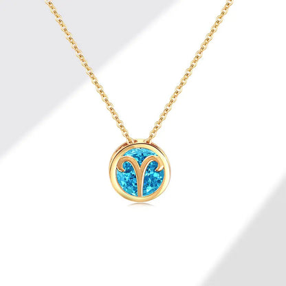 Collares con colgante de 12 constelaciones ahuecados de doble cara Retro para mujer, gargantilla de piedra natal con diamantes de imitación de cristal, signo del zodiaco