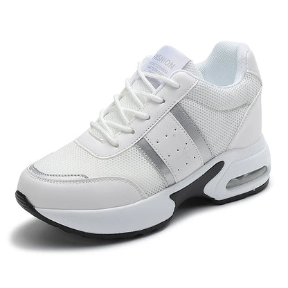 Zapatos de plataforma a la moda para mujer, zapatos informales invisibles con aumento de altura, zapatos transpirables con cojín de aire para caminar y viajar