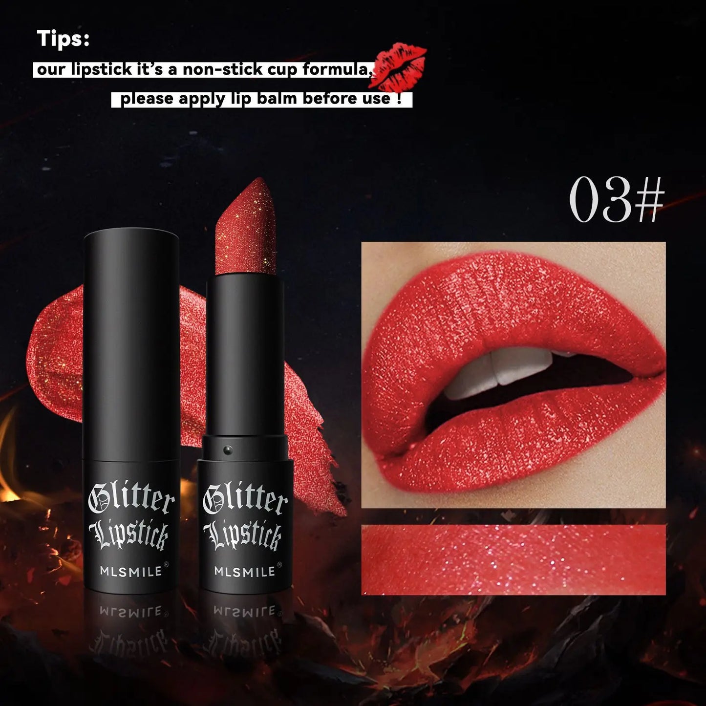 Lápiz labial con purpurina de 7 colores, resistente al agua, de larga duración, diamante nacarado, metálico, brillo de labios negro, maquillaje de labios para mujer, cosmético