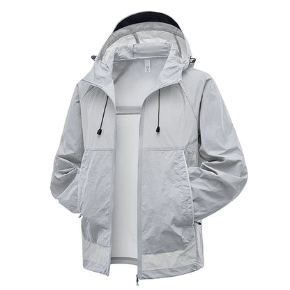 EUMERGX-Chaqueta impermeable para hombre y mujer, cortavientos con protección solar para pesca, escalada, senderismo, abrigo ligero para lluvia, unisex, para verano