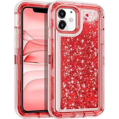 Funda de lujo con purpurina dinámica y arena movediza para IPhone 17 16 15 14 13 Pro Max X XSMAX XR SE 6 7 8 Plus, funda de teléfono pesada a prueba de golpes