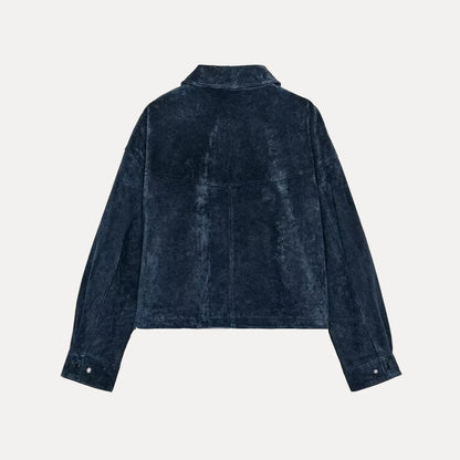 Chaqueta de Piloto de Cuero Puro para Mujer Z, Estilo, Corte Están, Chaqueta Corta, E y de Calidad