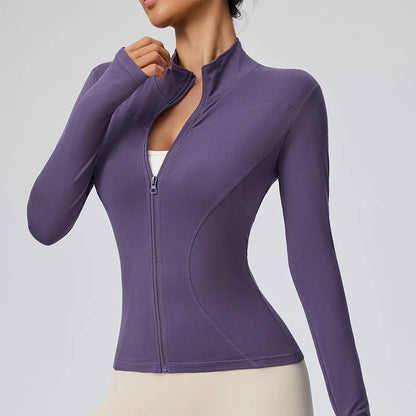 Chaqueta deportiva de secado rápido para Pilates de otoño para mujer: ideal para entrenamientos de gimnasio y correr al aire libre