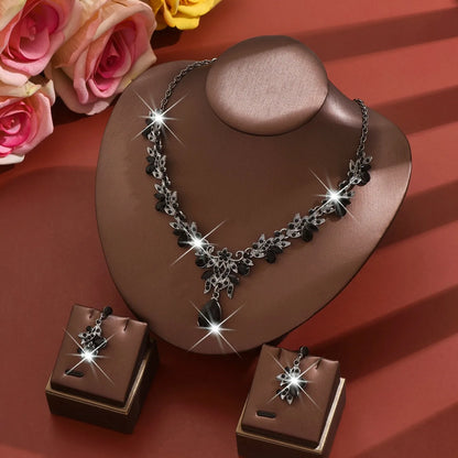 3 uds nuevos conjuntos de Collar de moda para mujer Collar de gota de agua gargantilla Collar pendiente conjunto de joyería para graduación cumpleaños boda nupcial