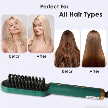 Peine de pelo liso profesional para mujer, cepillo de pelo liso portátil con revestimiento de cerámica, herramienta de peinado para salón, gran oferta