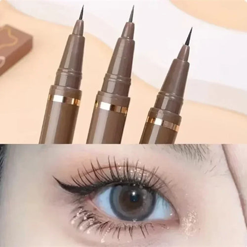 Regalos navideños para niñas, lápiz delineador de ojos suave y muy fino, lápiz delineador de ojos resistente al agua de secado rápido de larga duración, adecuado para principiantes