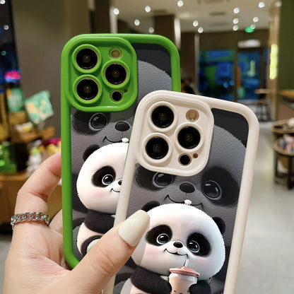 Funda suave de TPU Panda para iPhone 15 Pro Max, Fundas para iPhone 16 17 Air 13 14 11 12 16E 7 8 Plus SE 17promax 16promax