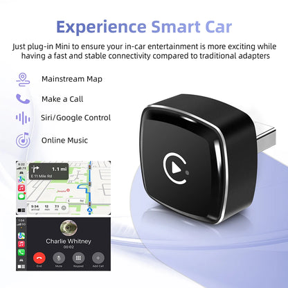 Nuevo adaptador 2 en 1 Mini CarPlay Box con cable a CarPlay inalámbrico Android Auto Smart Box Bluetooth conectar Plug & Play para 98% de coches