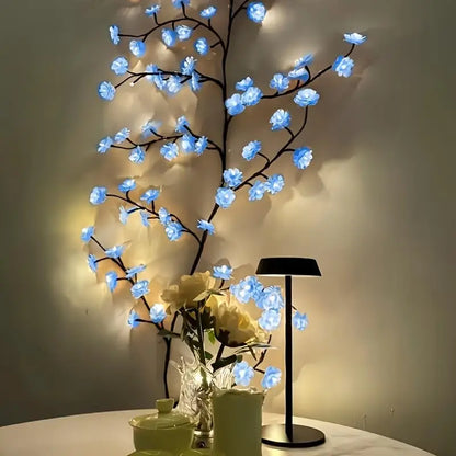 Luces LED de rama montadas en la pared USB, luces de vid de flor de cerezo, 72 LED, 8 modos para decoración navideña interior, paredes, puertas y ventanas