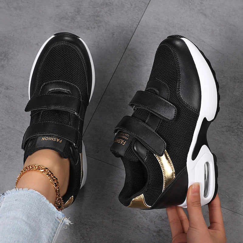 Zapatos de plataforma a la moda para mujer, zapatos informales invisibles con aumento de altura, zapatos transpirables con cojín de aire para caminar y viajar