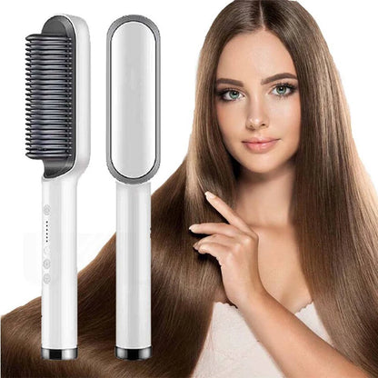 Peine de pelo liso profesional para mujer, cepillo de pelo liso portátil con revestimiento de cerámica, herramienta de peinado para salón, gran oferta