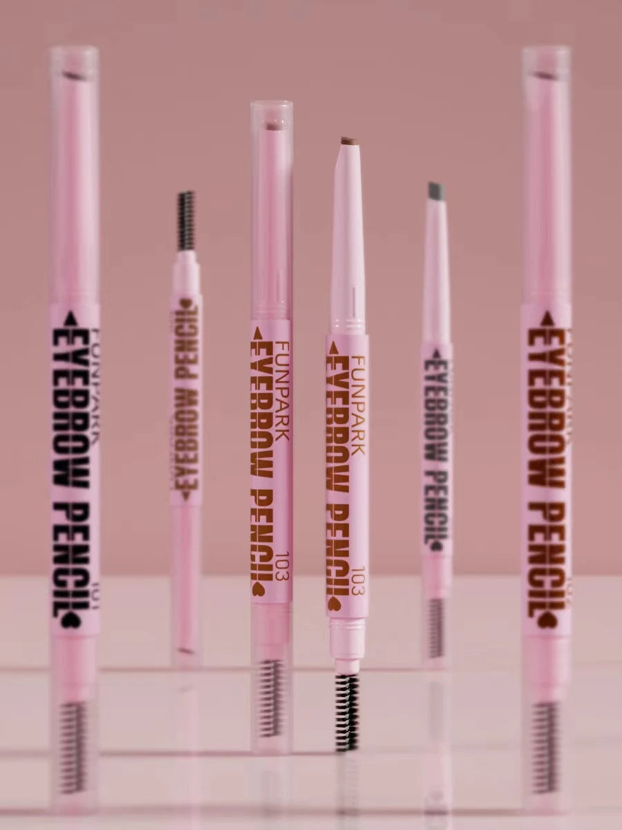 Lápiz de cejas 2 en 1, cosméticos profesionales, maquillaje para mujeres, 5 colores, pincel de tatuaje de cejas resistente al agua, lápiz de cejas de larga duración