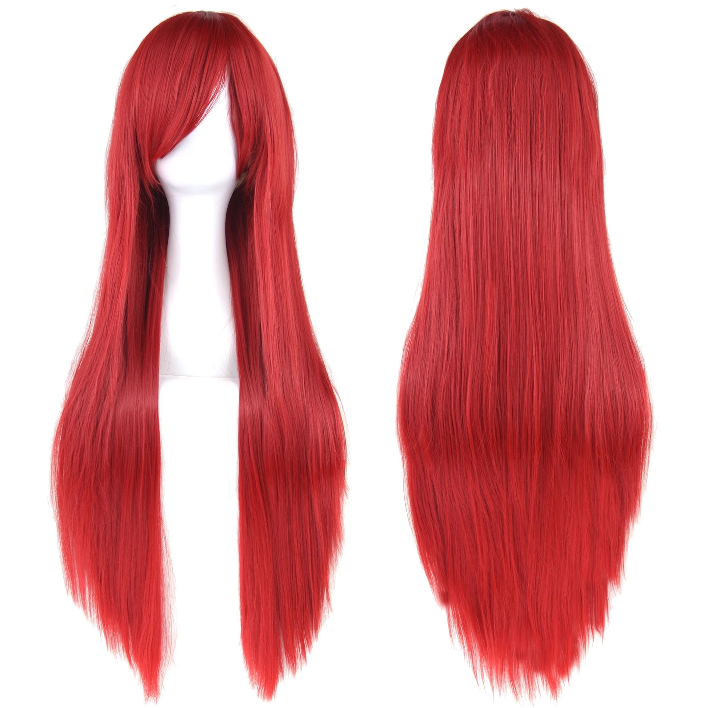 Soowee, pelo sintético de 80cm de largo, pelucas de Cosplay blancas y moradas, peluca recta de pelo negro para fiesta, peluca para mujer.