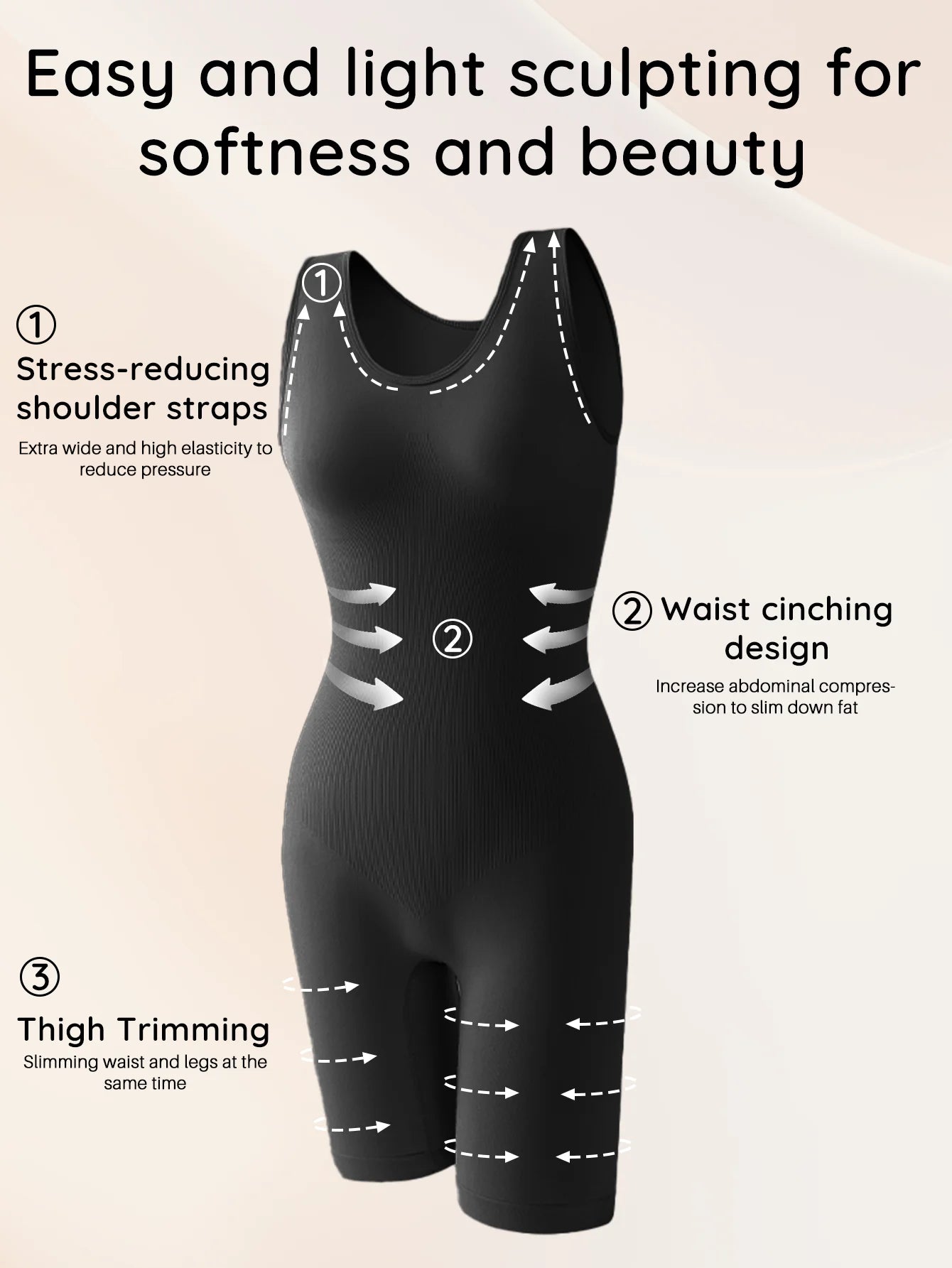 POKARLA Bodysuits sexys de cobertura total, faja moldeadora de muslos, mono moldeador de hombros anchos, faja sin costuras, adelgazante.